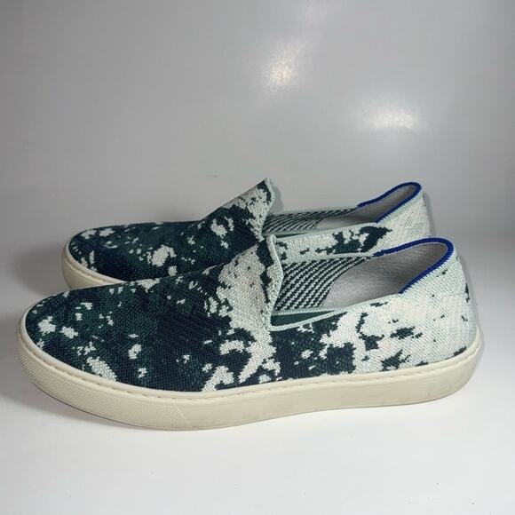Rothy's Shoes Shibori green and blue camo print slip on shoes - Picture 1 of 9